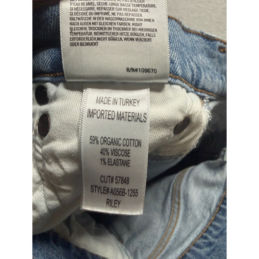 AGOLDE 90s Distressed High Rise Straight Leg Jeans 24 Button Fly Ripped Knee - Picture 10 of 11